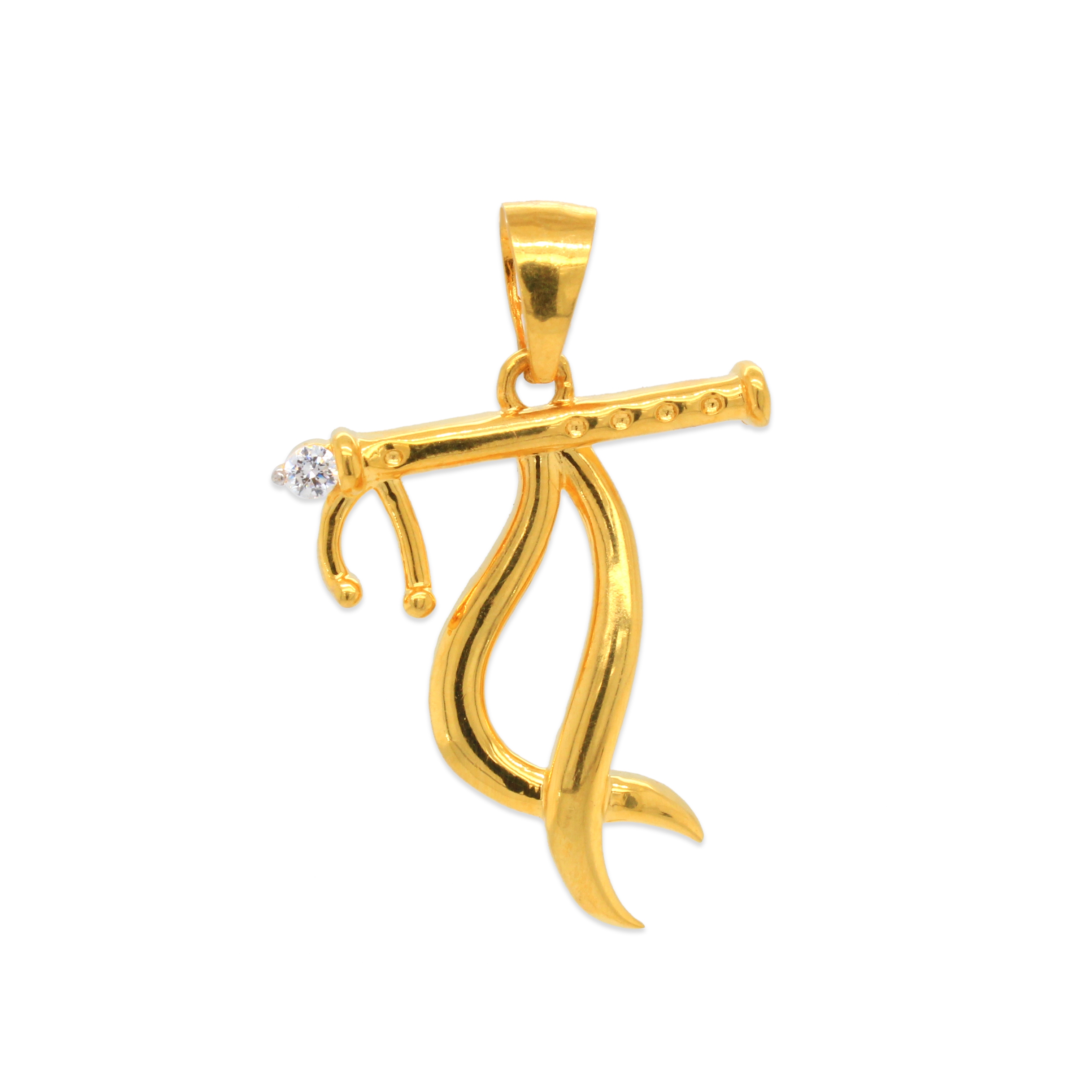 Krishna flute gold on sale pendant